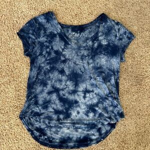 American Eagle Outfitters Navy Tie-Dye Short Sleeve Tee